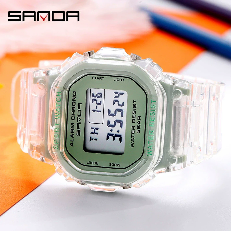 Multifunctional Electronic Waterproof Resin Strap Sports Watch With Round Dial And Mineral Strengthened Mirror For Teenagers And Students - Image 3