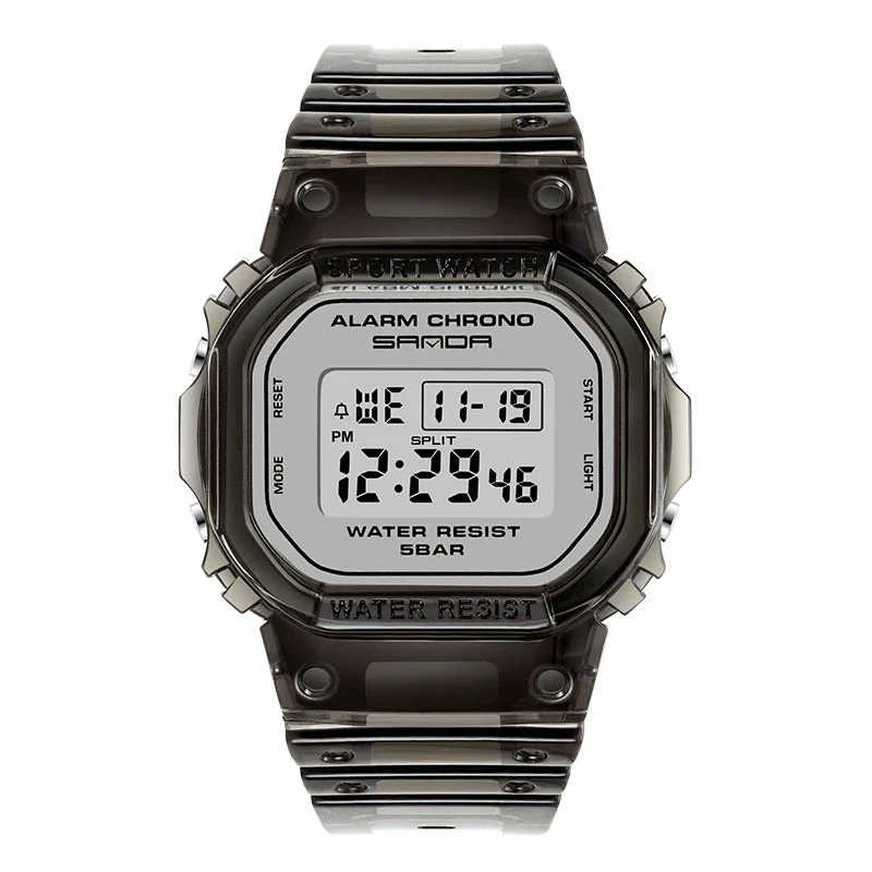 Multifunctional Electronic Waterproof Resin Strap Sports Watch With Round Dial And Mineral Strengthened Mirror For Teenagers And Students - Image 6