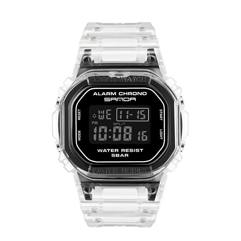 Multifunctional Electronic Waterproof Resin Strap Sports Watch With Round Dial And Mineral Strengthened Mirror For Teenagers And Students - Image 7