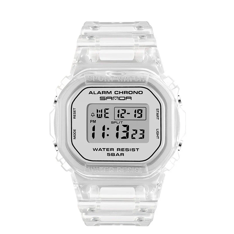 Multifunctional Electronic Waterproof Resin Strap Sports Watch With Round Dial And Mineral Strengthened Mirror For Teenagers And Students - Image 8