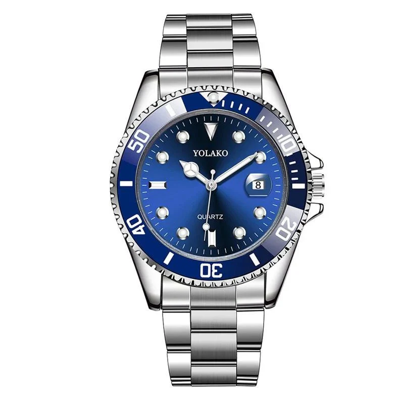 Multifunctional Fashion Quartz Watch For Men Alloy Case Round Dial Steel Band - Image 3