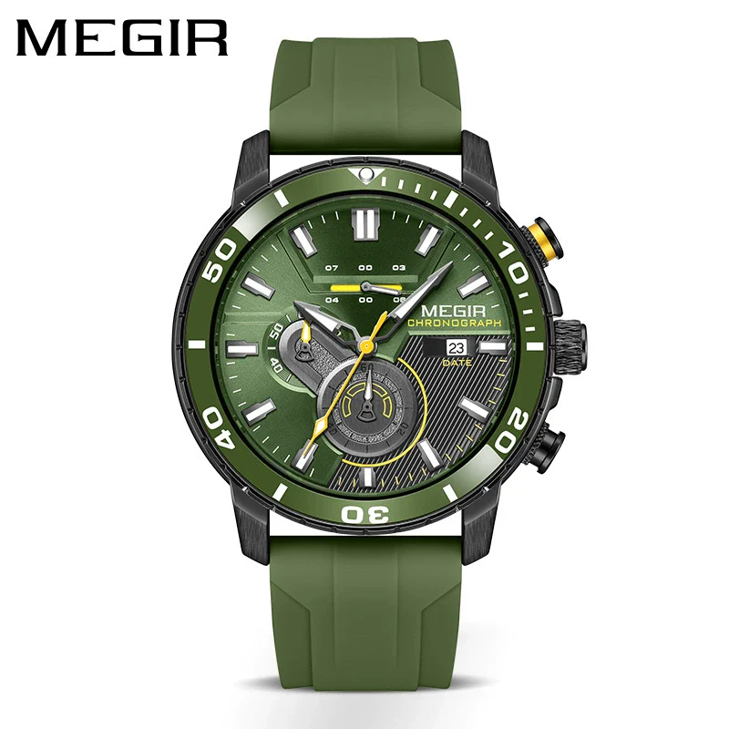Multifunctional Fashion Timing Sports Watch Alloy Case Silicone Strap Round Dial Male - Image 10