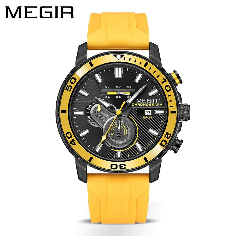 Multifunctional Fashion Timing Sports Watch Alloy Case Silicone Strap Round Dial Male - Image 9