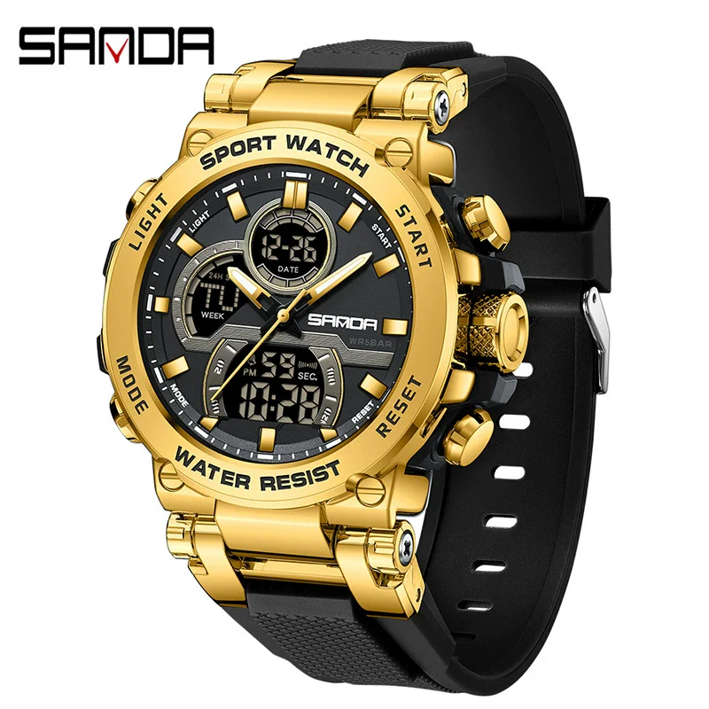 Multifunctional Luminous Men's Student Watch Zinc Alloy Acrylic Mirror Tpu Strap Round Dial - Image 7