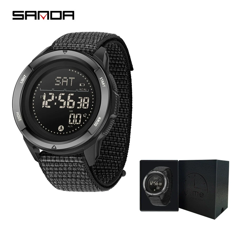 Multifunctional Outdoor Sports Watch Zinc Alloyabs Case Nylon Strap Round Dial Fstn Screen - Image 2