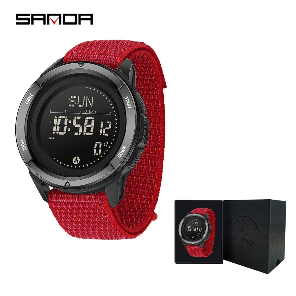 Multifunctional Outdoor Sports Watch Zinc Alloyabs Case Nylon Strap Round Dial Fstn Screen - Image 3