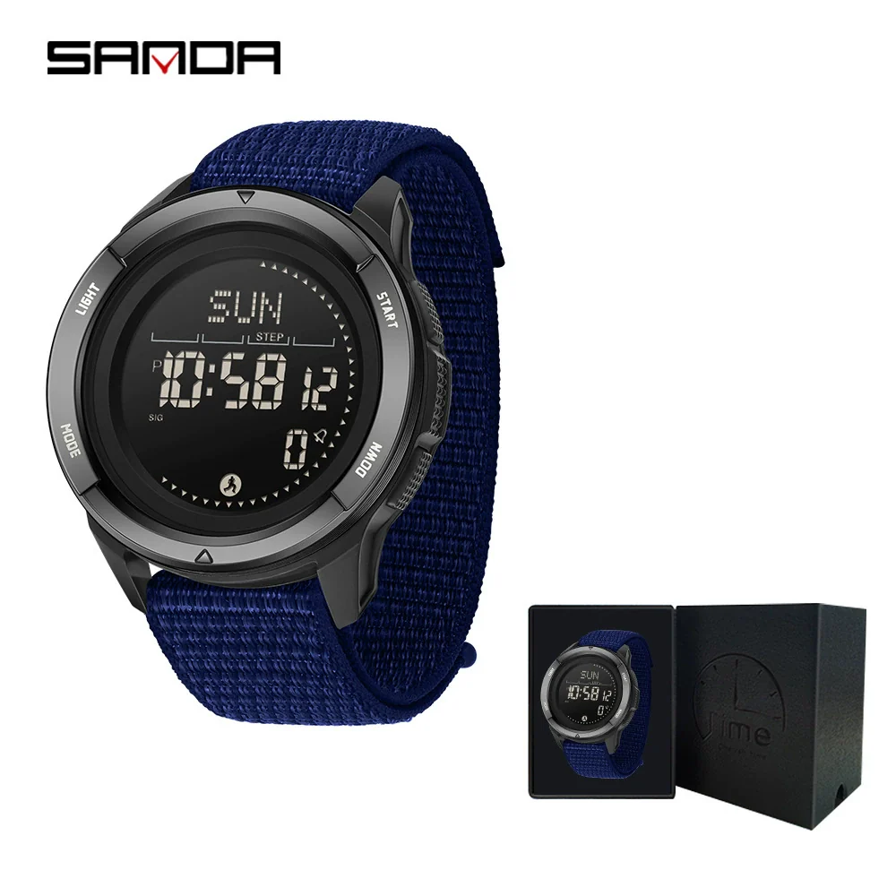 Multifunctional Outdoor Sports Watch Zinc Alloyabs Case Nylon Strap Round Dial Fstn Screen - Image 4
