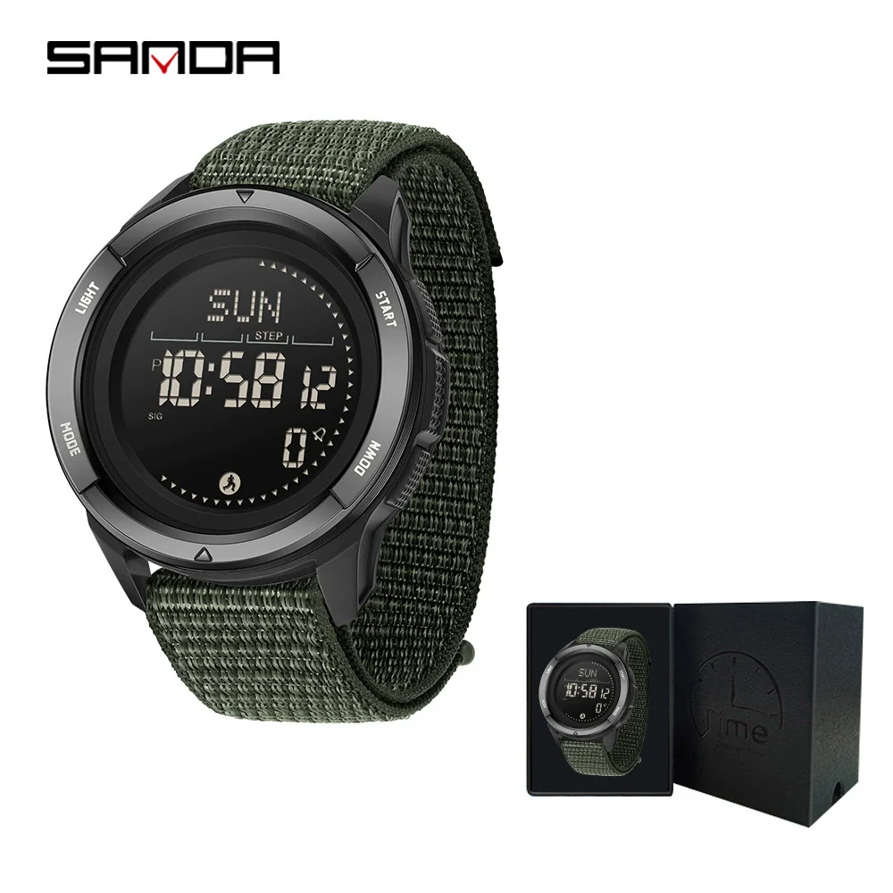 Multifunctional Outdoor Sports Watch Zinc Alloyabs Case Nylon Strap Round Dial Fstn Screen - Image 5