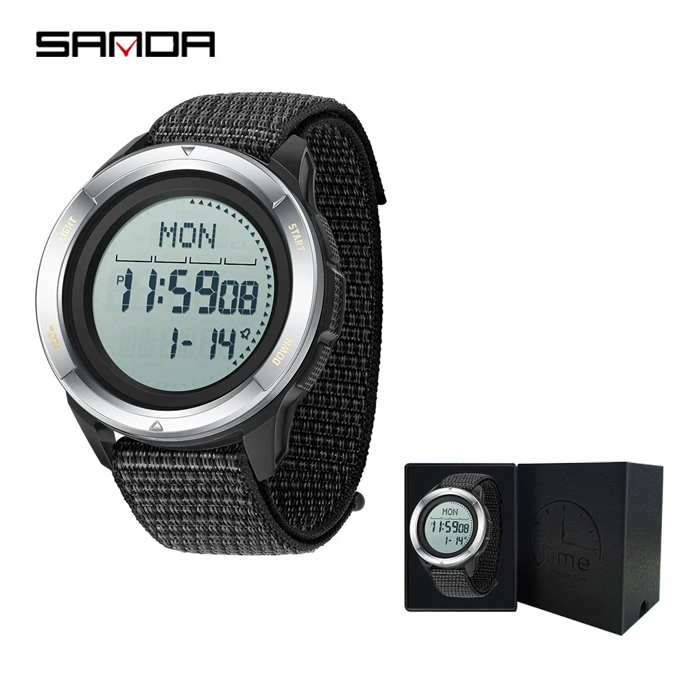 Multifunctional Outdoor Sports Watch Zinc Alloyabs Case Nylon Strap Round Dial Fstn Screen - Image 7