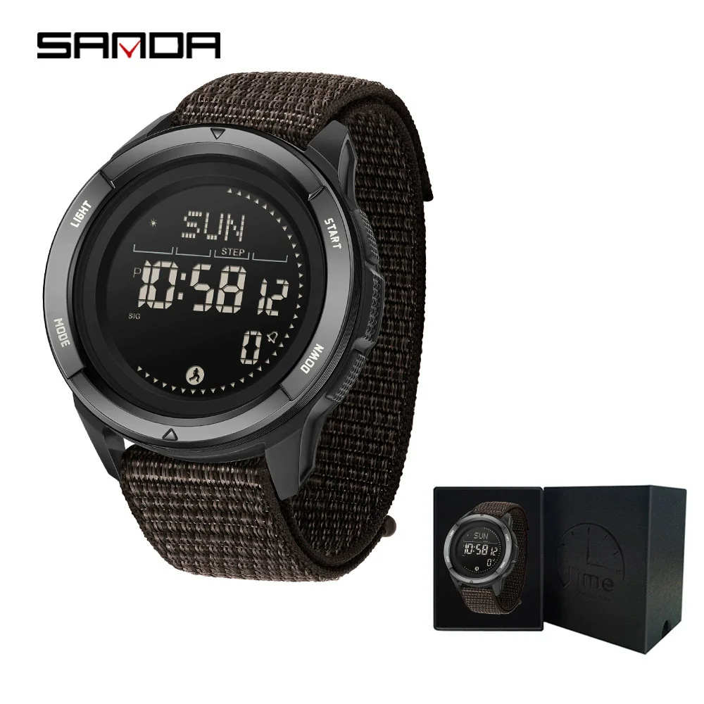Multifunctional Outdoor Sports Watch Zinc Alloyabs Case Nylon Strap Round Dial Fstn Screen - Image 8