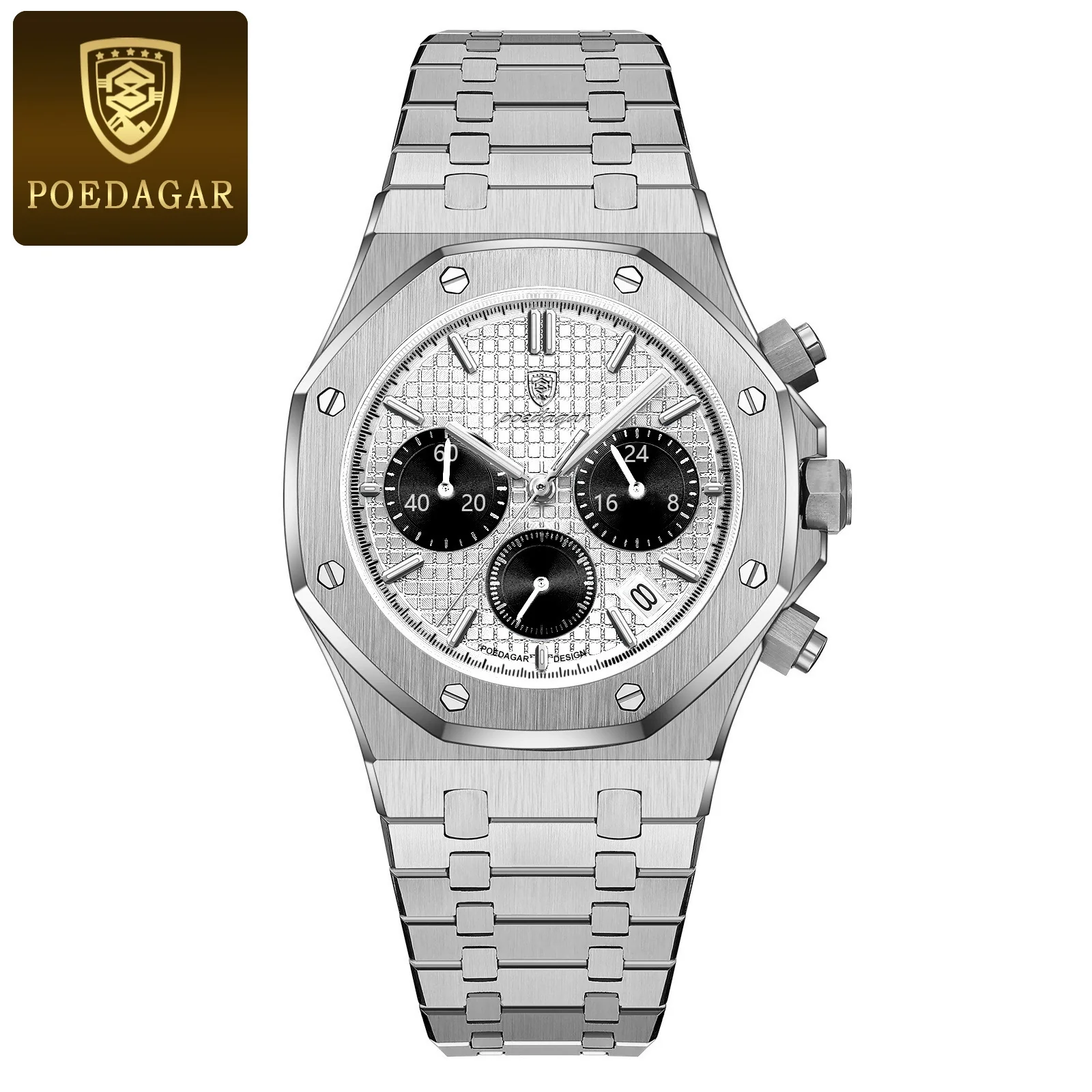 Multifunctional Quartz Men's Watch Alloy Stainless Steel Sports Square Design - Image 10