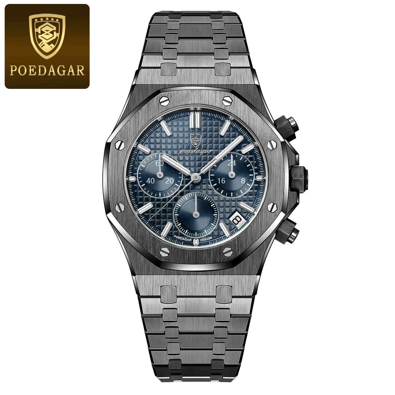Multifunctional Quartz Men's Watch Alloy Stainless Steel Sports Square Design - Image 11