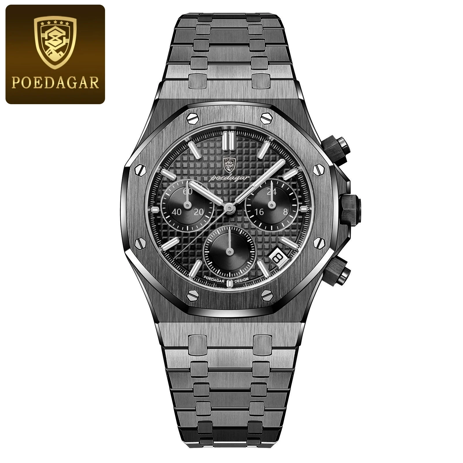 Multifunctional Quartz Men's Watch Alloy Stainless Steel Sports Square Design - Image 12