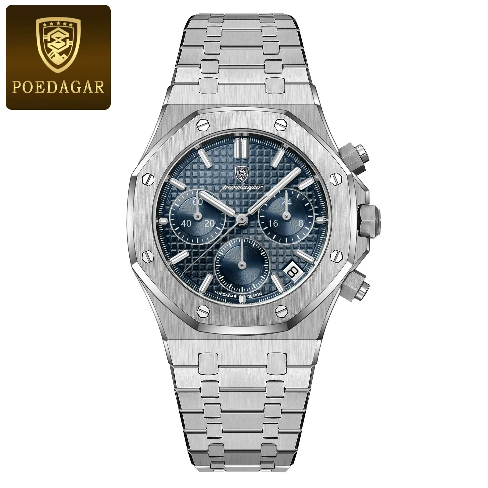 Multifunctional Quartz Men's Watch Alloy Stainless Steel Sports Square Design - Image 6