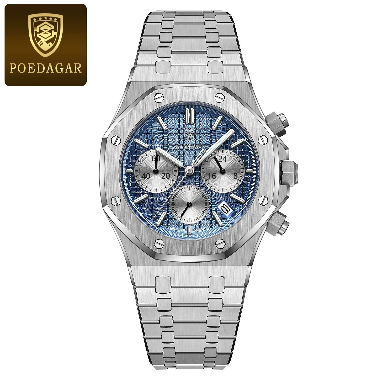 Multifunctional Quartz Men's Watch Alloy Stainless Steel Sports Square Design - Image 7