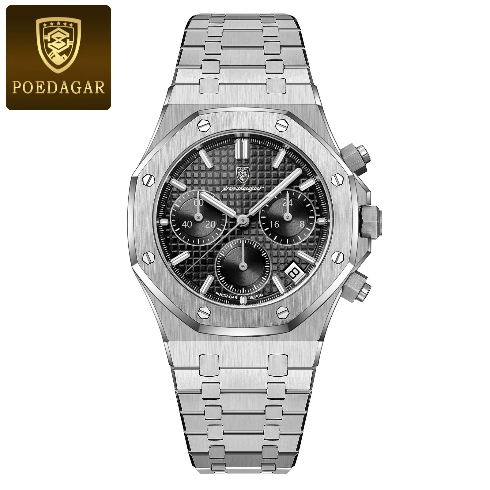 Multifunctional Quartz Men's Watch Alloy Stainless Steel Sports Square Design - Image 8