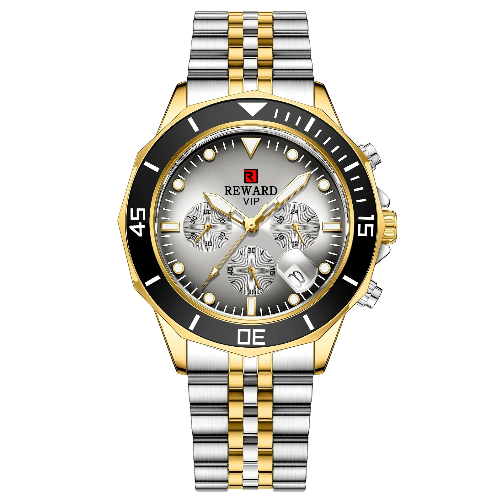 Multifunctional Sports Quartz Watch For Men Alloy Case Stainless Steel Band Round Dial - Image 10