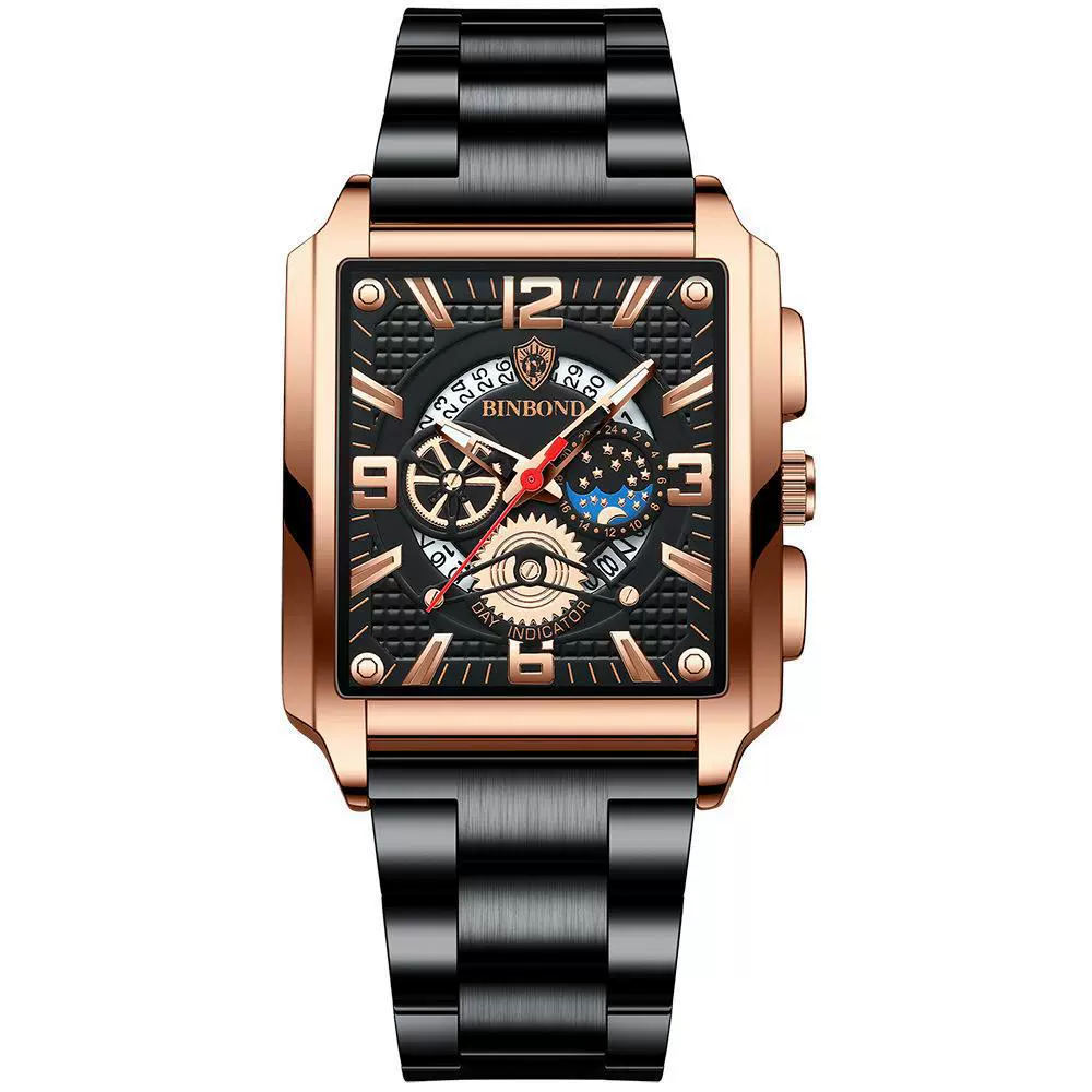 Multifunctional Sports Watch Metal Stainless Steel Round Waterproof Luminous - Image 6