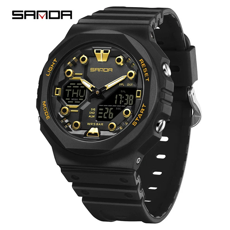 Multifunctional Sports Waterproof Electronic Watch Tpu Strap Abs Case Mineral Reinforced Glass Mirror Round Dial Universal Fashion - Image 13