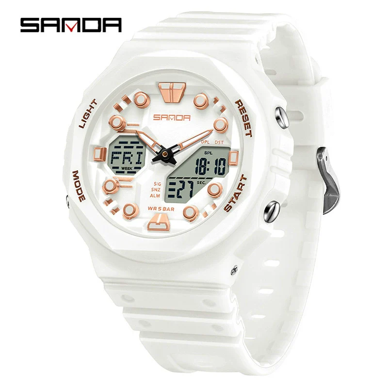 Multifunctional Sports Waterproof Electronic Watch Tpu Strap Abs Case Mineral Reinforced Glass Mirror Round Dial Universal Fashion - Image 15