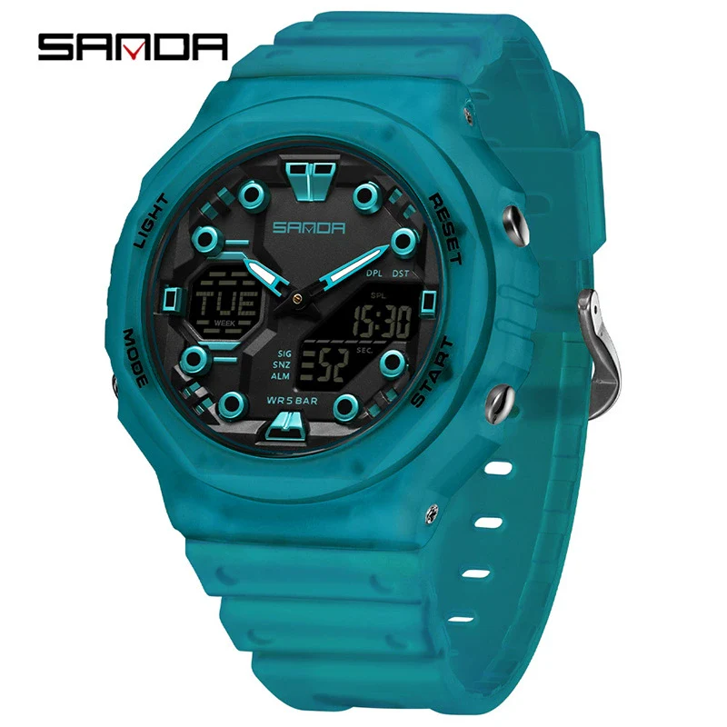Multifunctional Sports Waterproof Electronic Watch Tpu Strap Abs Case Mineral Reinforced Glass Mirror Round Dial Universal Fashion - Image 17