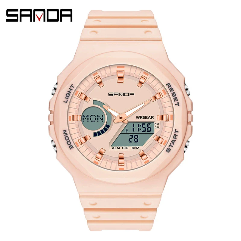 Multifunctional Sports Waterproof Electronic Watch Tpu Strap Abs Case Mineral Reinforced Glass Mirror Round Dial Universal Fashion - Image 4