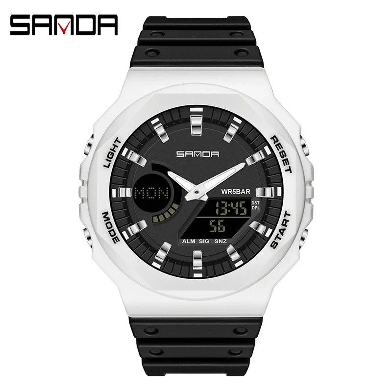 Multifunctional Sports Waterproof Electronic Watch Tpu Strap Abs Case Mineral Reinforced Glass Mirror Round Dial Universal Fashion - Image 9