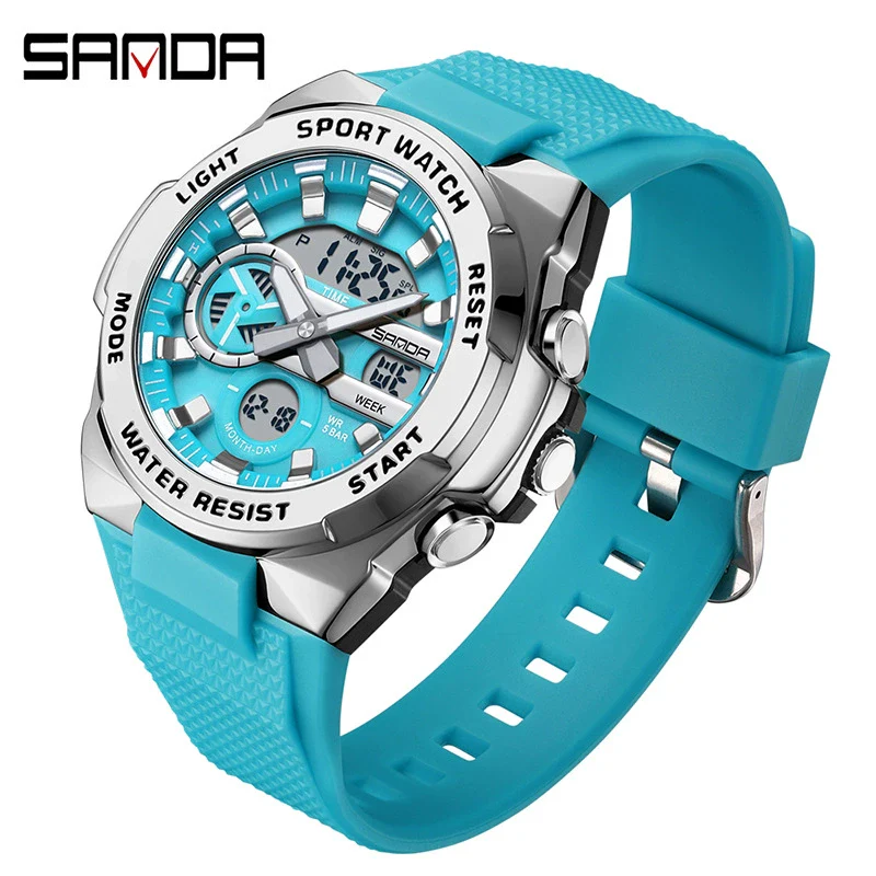 Multifunctional Waterproof Electronic Watch Round Dial Zinc Alloyabs Case Tpu Strap Chic Style For Students - Image 11