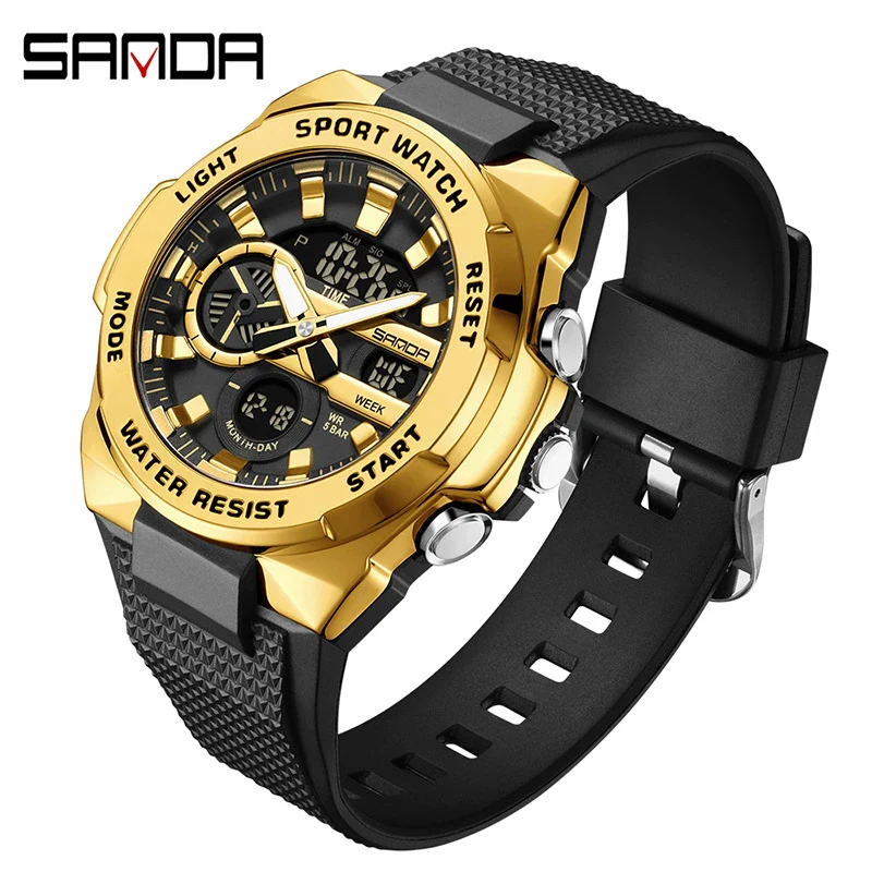 Multifunctional Waterproof Electronic Watch Round Dial Zinc Alloyabs Case Tpu Strap Chic Style For Students - Image 5