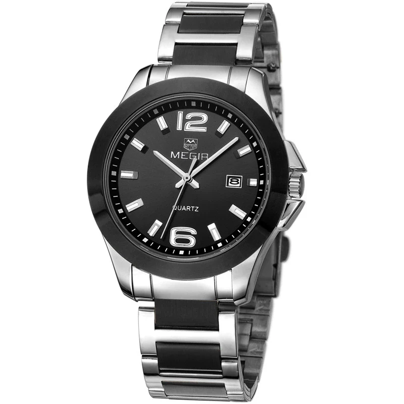 Multifunctional Waterproof Quartz Sports Watch For Men And Women Alloy Case Mineral Strengthened Glass Mirror Steel Belt And Real Belt Round Dial - Image 3