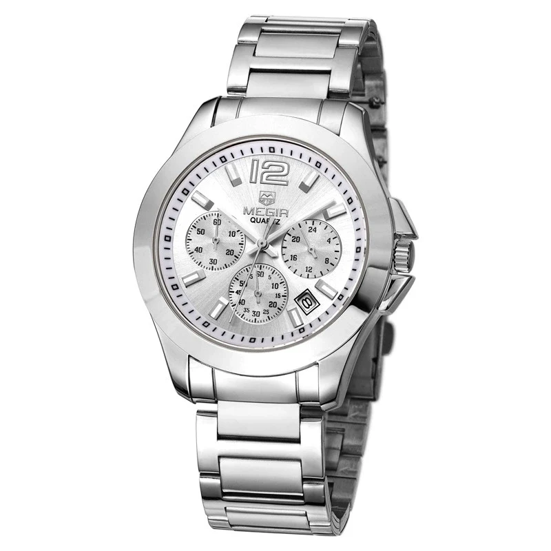 Multifunctional Waterproof Quartz Sports Watch For Men And Women Alloy Case Mineral Strengthened Glass Mirror Steel Belt And Real Belt Round Dial - Image 6