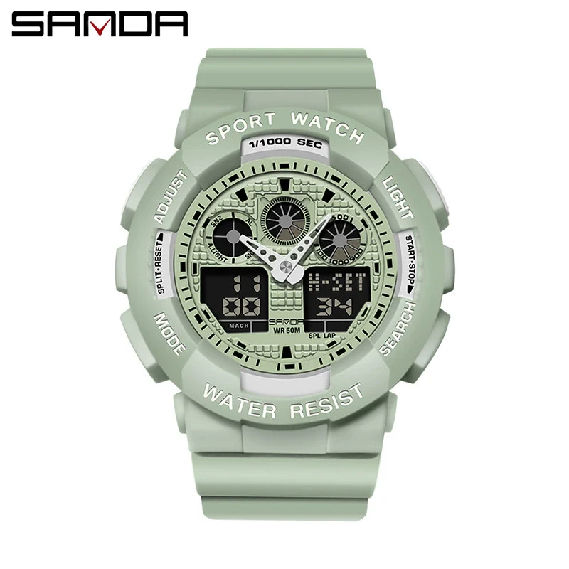 Multifunctional Waterproof Sports Watch Resin Case Plastic Strap Round Dial For Students Fashion Style - Image 10