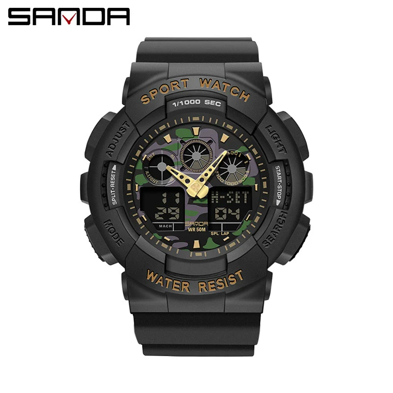 Multifunctional Waterproof Sports Watch Resin Case Plastic Strap Round Dial For Students Fashion Style - Image 12