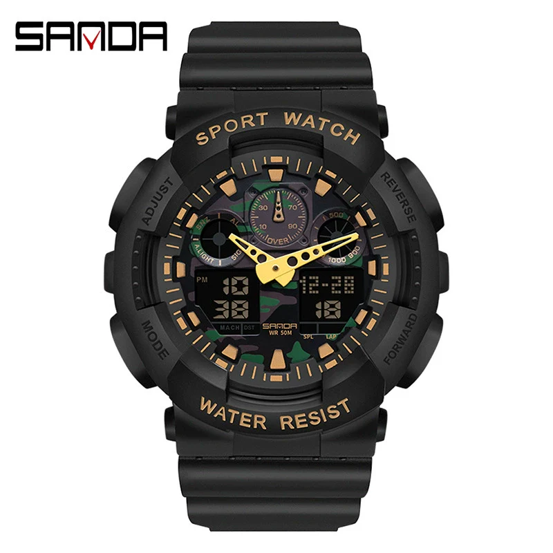 Multifunctional Waterproof Sports Watch Resin Case Plastic Strap Round Dial For Students Fashion Style - Image 20