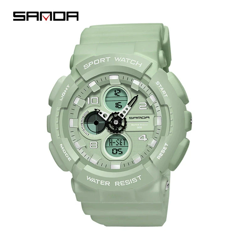 Multifunctional Waterproof Sports Watch Resin Case Plastic Strap Round Dial For Students Fashion Style - Image 5