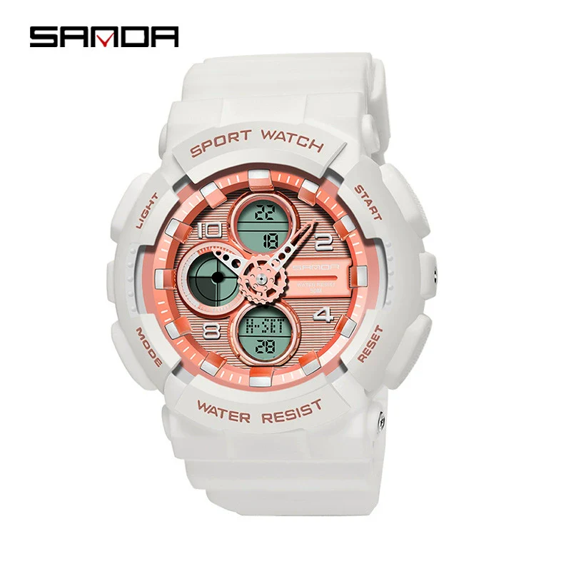 Multifunctional Waterproof Sports Watch Resin Case Plastic Strap Round Dial For Students Fashion Style - Image 6