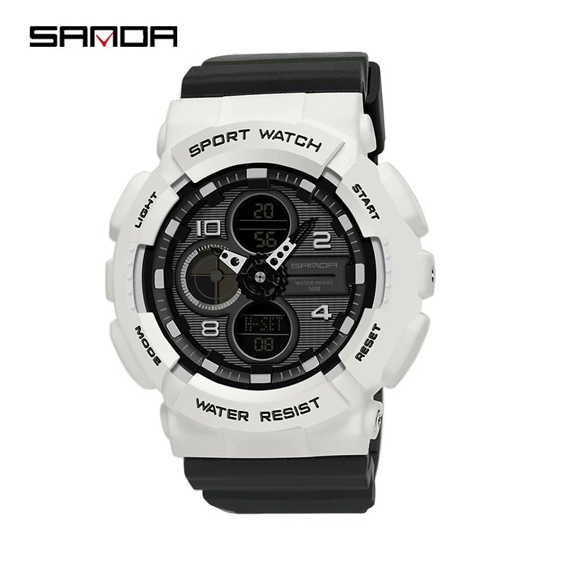 Multifunctional Waterproof Sports Watch Resin Case Plastic Strap Round Dial For Students Fashion Style - Image 8
