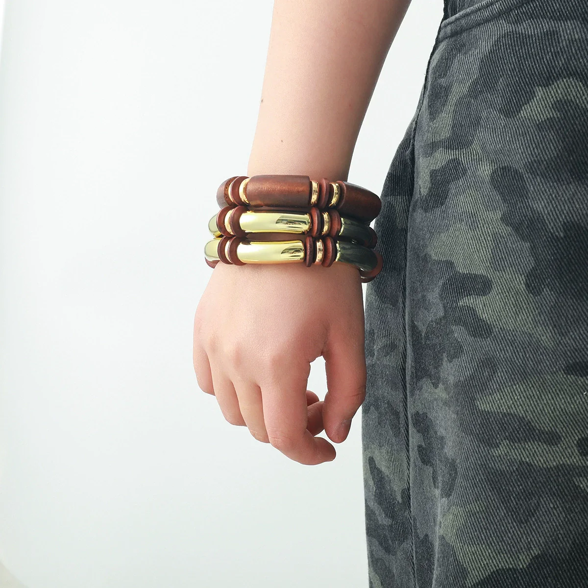 Multilayer Alloy Necklace And Bracelet Set For Women Fashion Style With Electroplating Geometric Design - Image 2