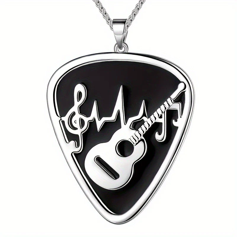 Musical Note Guitar Ushape Stainless Steel And Titanium Steel Polishing Jewelry Pendant Necklace - Image 5