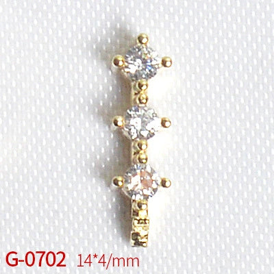 Nail Art Jewelry Metal Zircon Simple Style Flower Pattern Leaves Rabbit Pendant - Image 10