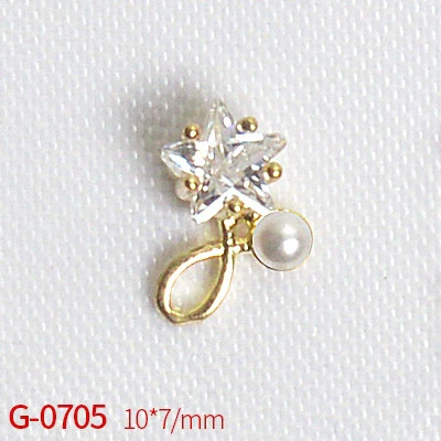 Nail Art Jewelry Metal Zircon Simple Style Flower Pattern Leaves Rabbit Pendant - Image 13