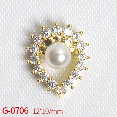 Nail Art Jewelry Metal Zircon Simple Style Flower Pattern Leaves Rabbit Pendant - Image 14