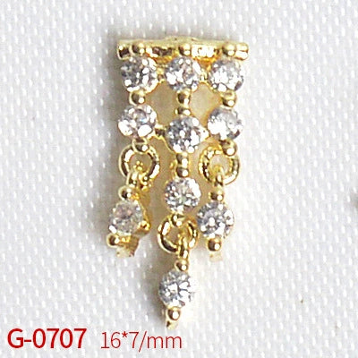 Nail Art Jewelry Metal Zircon Simple Style Flower Pattern Leaves Rabbit Pendant - Image 15