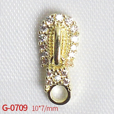 Nail Art Jewelry Metal Zircon Simple Style Flower Pattern Leaves Rabbit Pendant - Image 17