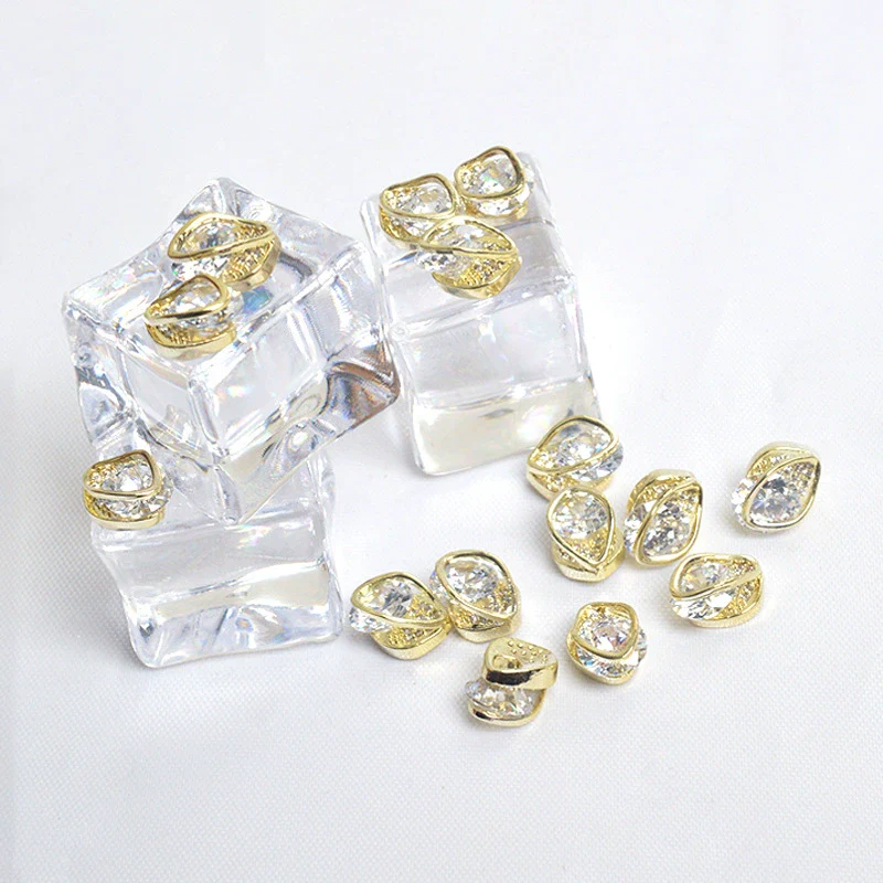 Nail Art Jewelry Metal Zircon Simple Style Flower Pattern Leaves Rabbit Pendant - Image 2