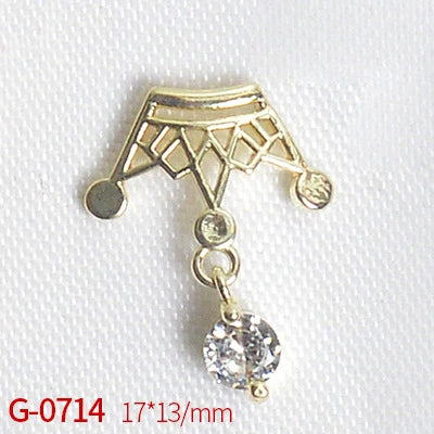 Nail Art Jewelry Metal Zircon Simple Style Flower Pattern Leaves Rabbit Pendant - Image 21