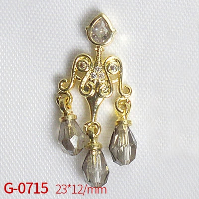 Nail Art Jewelry Metal Zircon Simple Style Flower Pattern Leaves Rabbit Pendant - Image 22