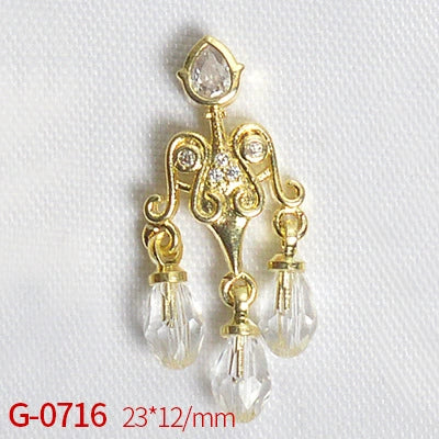 Nail Art Jewelry Metal Zircon Simple Style Flower Pattern Leaves Rabbit Pendant - Image 23