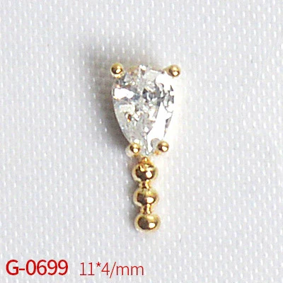 Nail Art Jewelry Metal Zircon Simple Style Flower Pattern Leaves Rabbit Pendant - Image 7