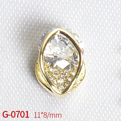 Nail Art Jewelry Metal Zircon Simple Style Flower Pattern Leaves Rabbit Pendant - Image 9